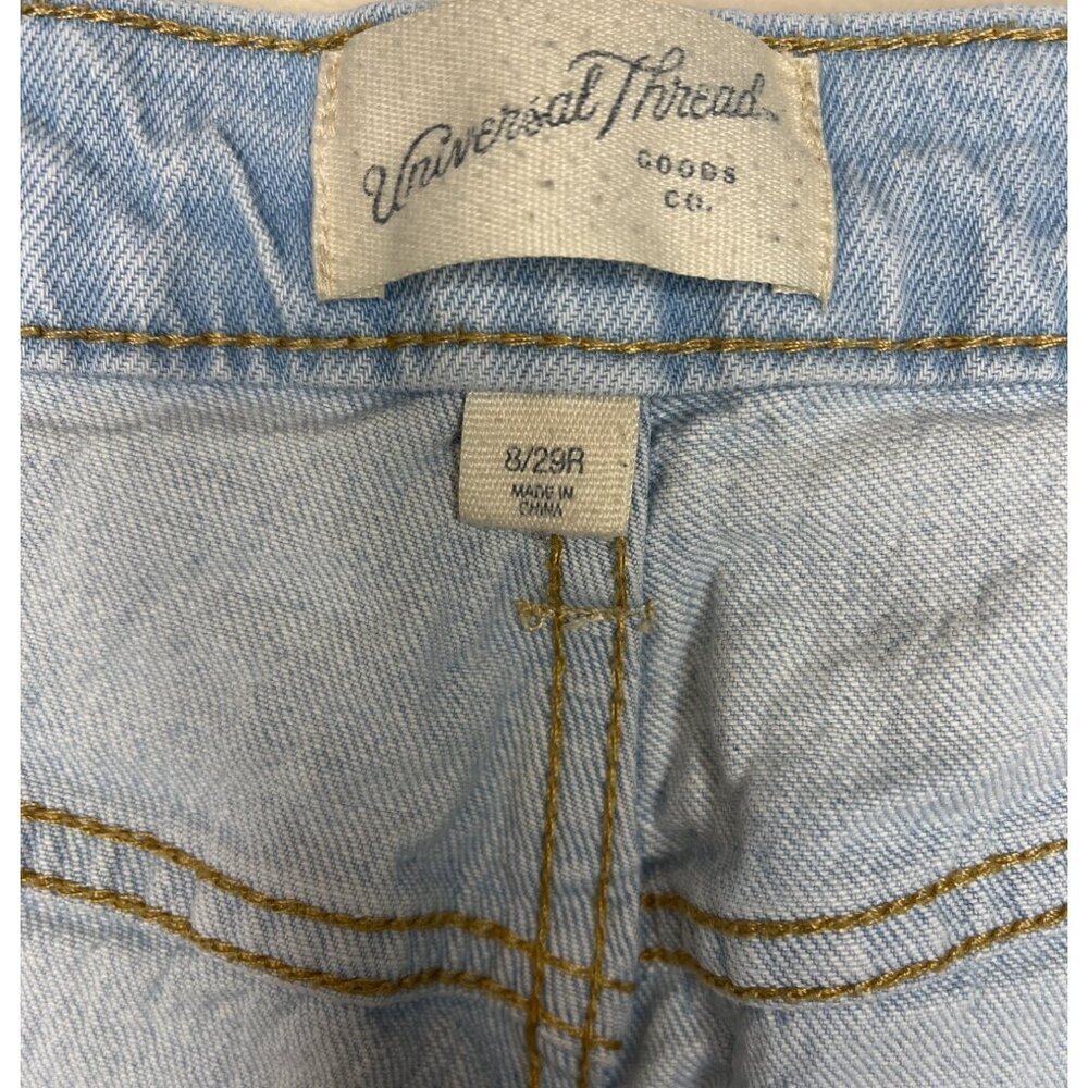 Vintage Straight Universal Threads Light Wash Distressed Button-Fly Jeans Womens - Picture 2 of 6